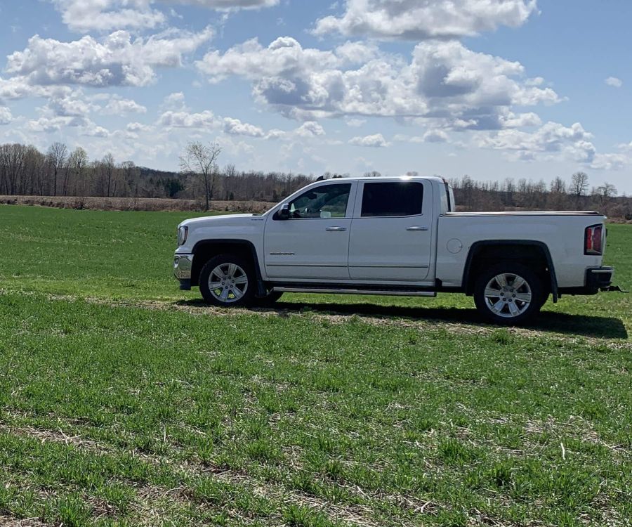 Harvex mapping truck on farmland