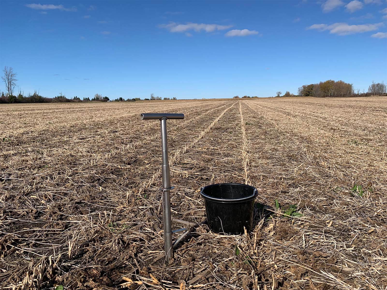 Harvex soil sampling in field