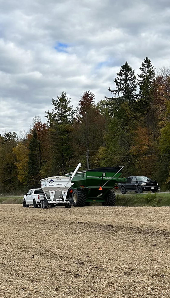 Harvex agricultural equipment at the field