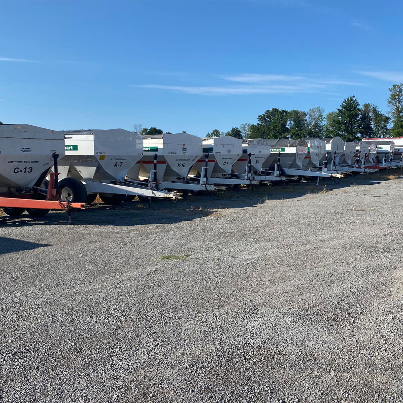 Harvex spreader rentals