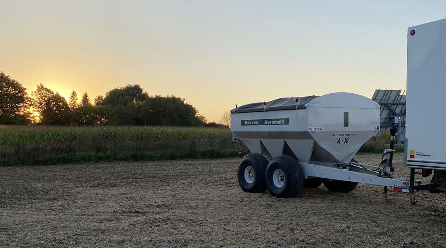 Harvex spreader rentals at sunrise
